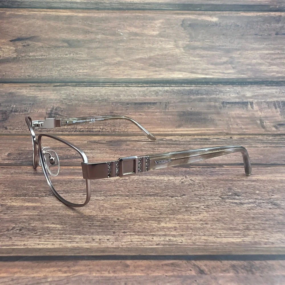 Vogue VO 4034-SB 5019/73 Brown Metal Eyeglass Frames 56-16-135 Rhinestone Trim